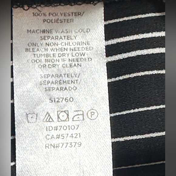 Loft Outlet Silky Black and White Striped Women's Blouse - Picture 3 of 7